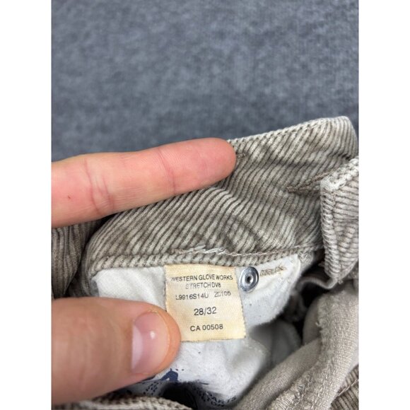 Vintage Silver Jeans Pants Women's 28/32 Beige Corduroy Bootcut Stretch Mid Rise - Picture 9 of 10
